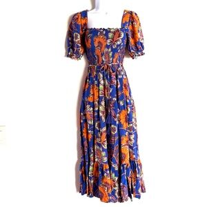The Odells Anthropologie Patterned Short Sleeve Maxi Dress